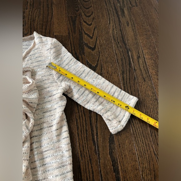 Marilu’ Women’s OSFM Linen 1/2 Sleeves Open Front Waterfall Beige Knit Sweater - Picture 9 of 11